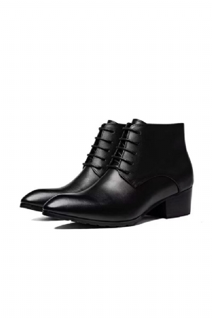 Botas Masculinas Couro Com Bico Fino