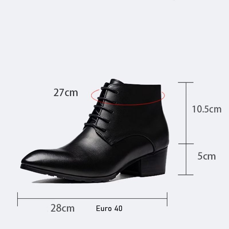 Botas Masculinas Couro Com Bico Fino - Preto