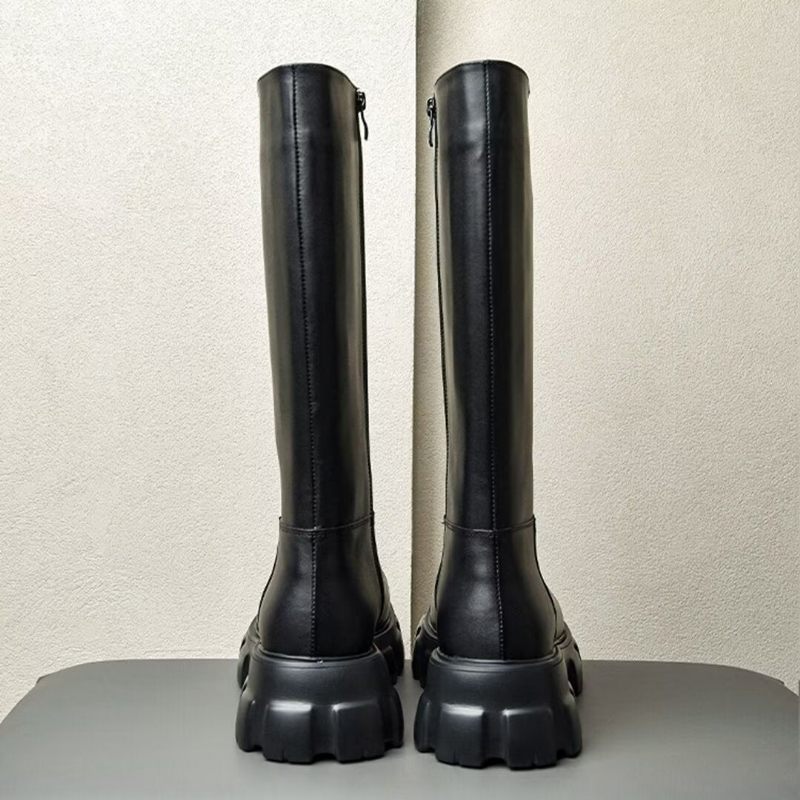 Botas Masculinas Couro Com Bico Fino - Preto