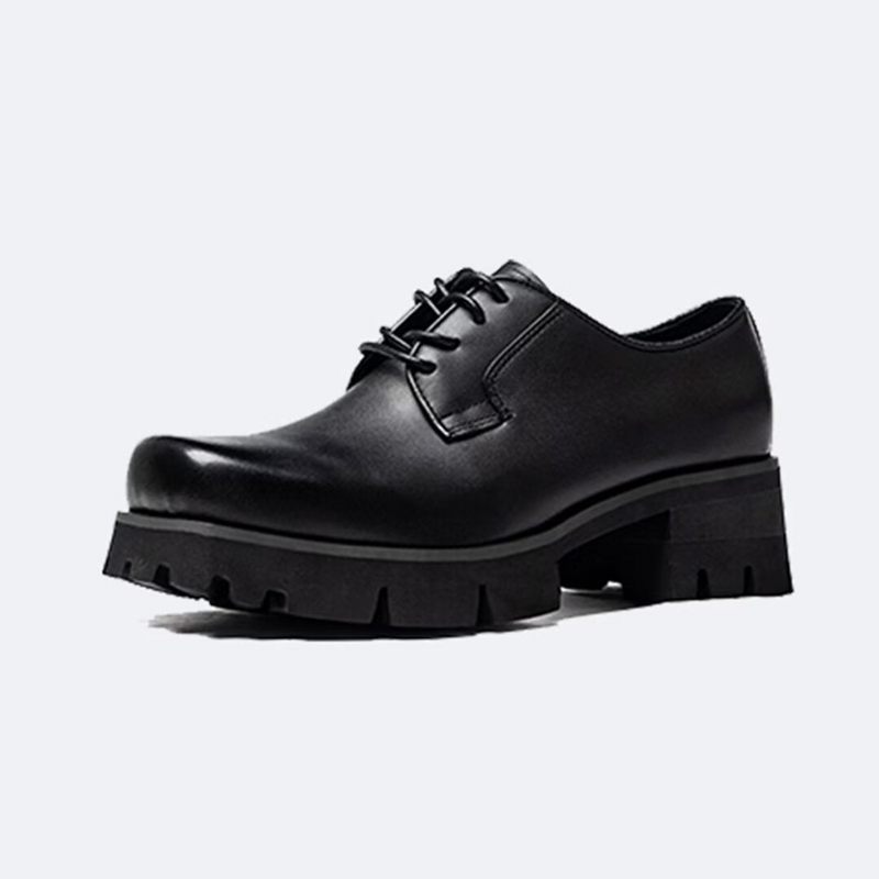 Botas Masculinas Couro Com Bico Redondo - Preto