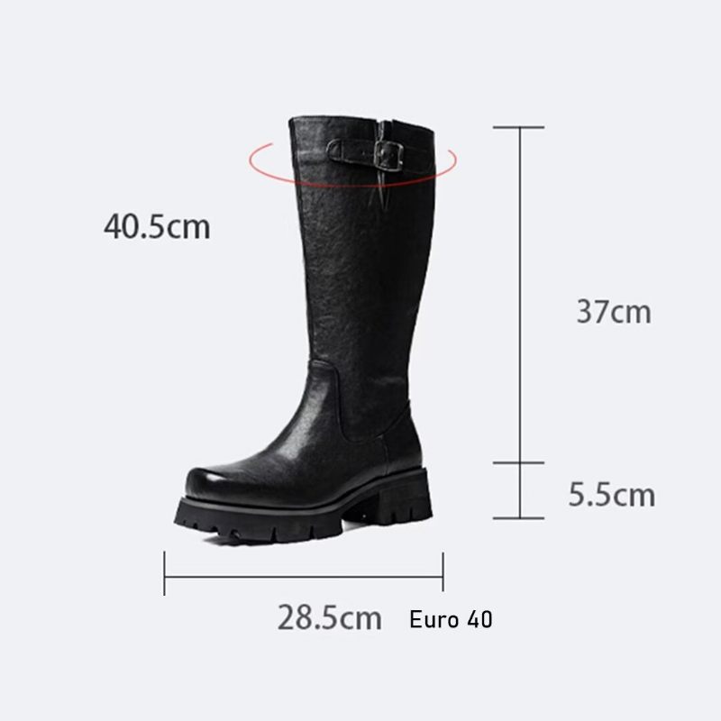 Botas Masculinas Couro Com Bico Redondo - Preto