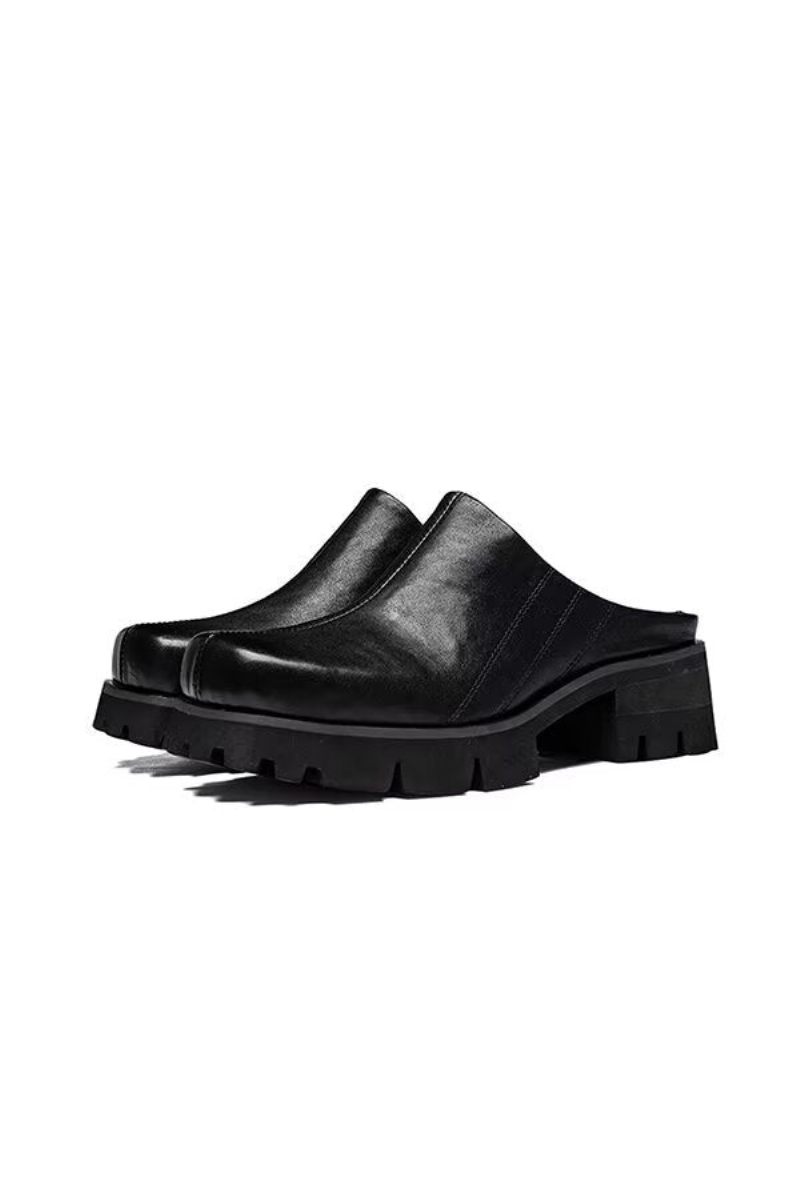 Botas Masculinas Couro Com Cadarço - Preto