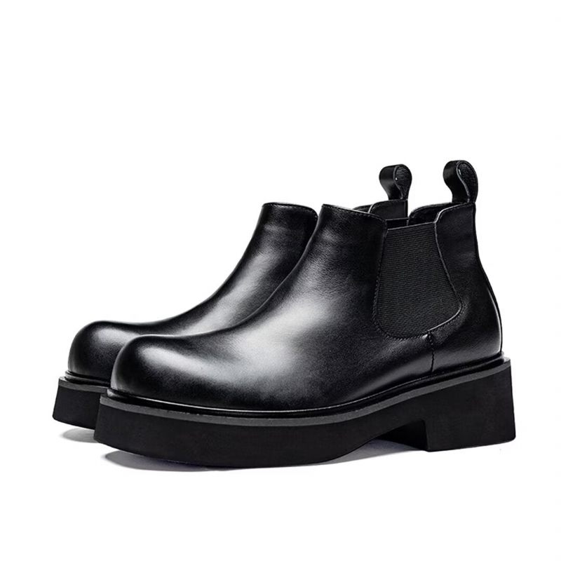 Botas Masculinas Couro Com Cadarço - Preto