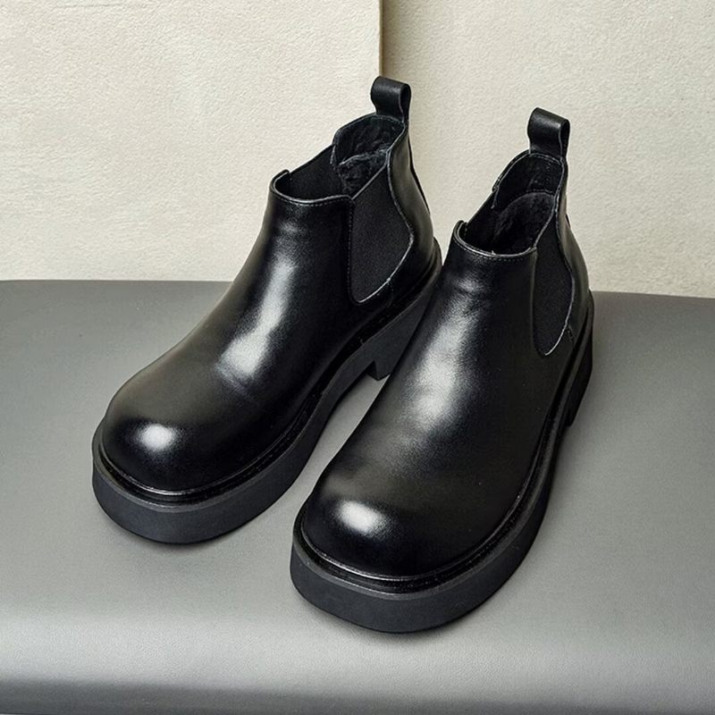 Botas Masculinas Couro Com Cadarço - Preto