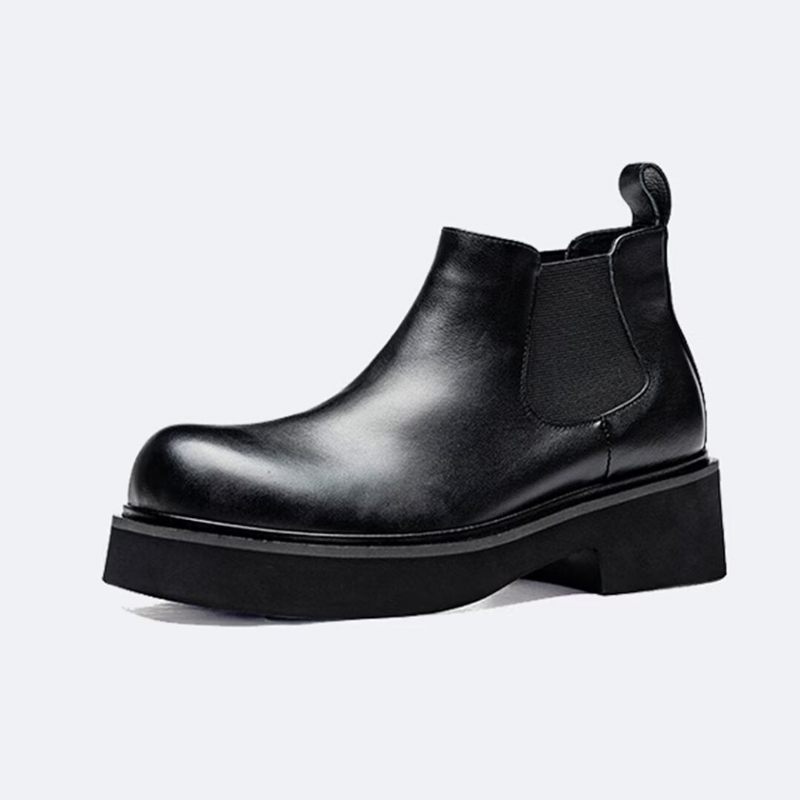 Botas Masculinas Couro Com Cadarço - Preto