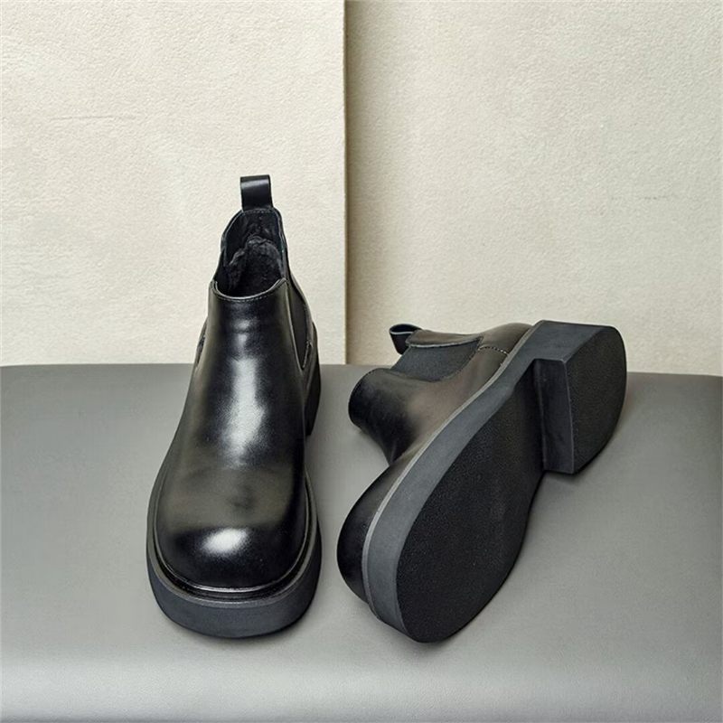 Botas Masculinas Couro Com Cadarço - Preto