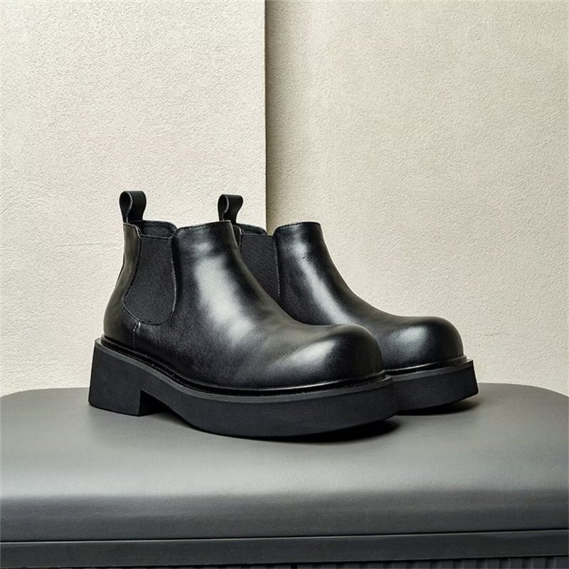 Botas Masculinas Couro Com Cadarço - Preto