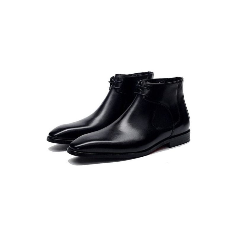 Botas Masculinas Couro Com Cadarço - Preto