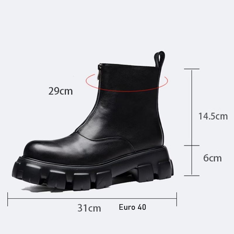 Botas Masculinas Couro Com Cano Alto - Preto