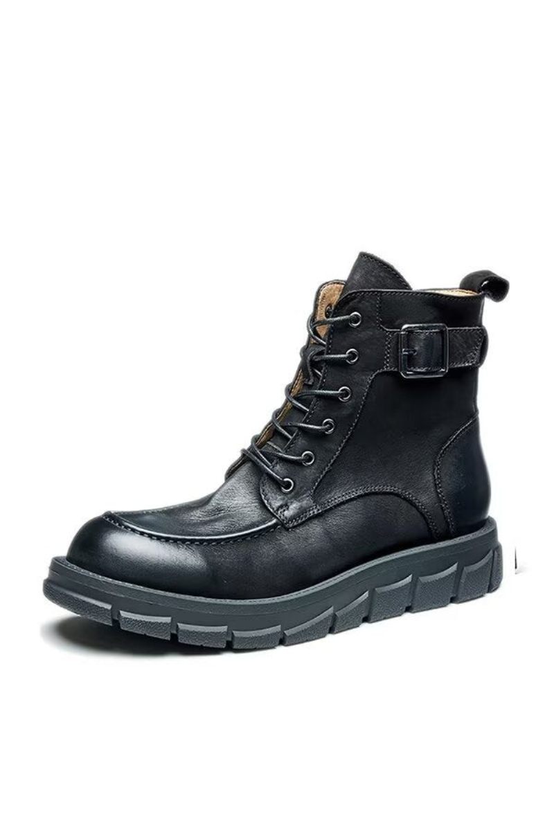 Botas Masculinas Couro Com Cordões