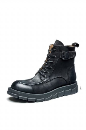 Botas Masculinas Couro Com Cordões