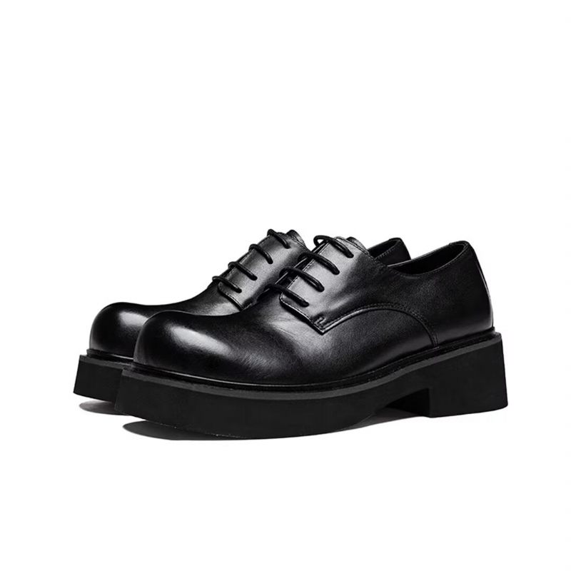 Botas Masculinas Couro Com Cordões - Preto