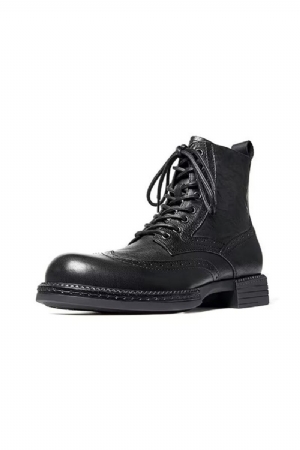 Botas Masculinas Couro Com Zíper