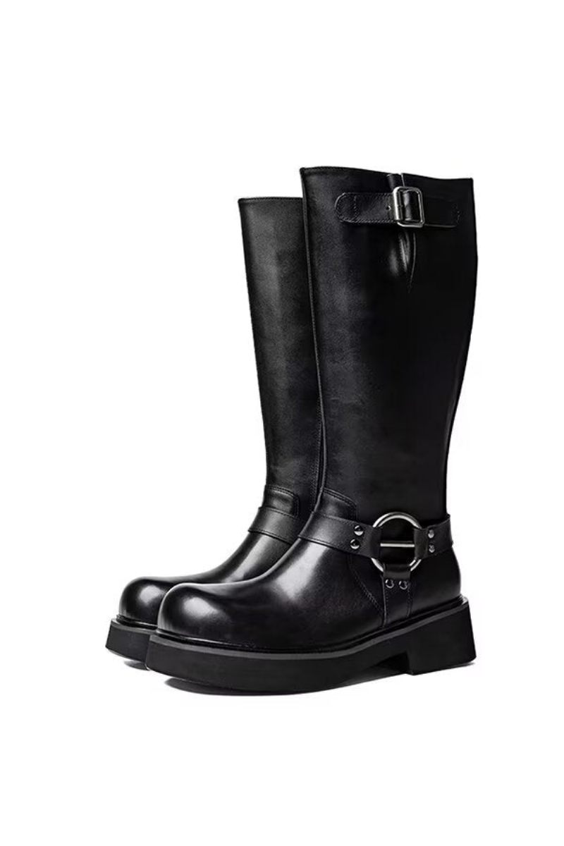 Botas Masculinas Couro Com Zíper