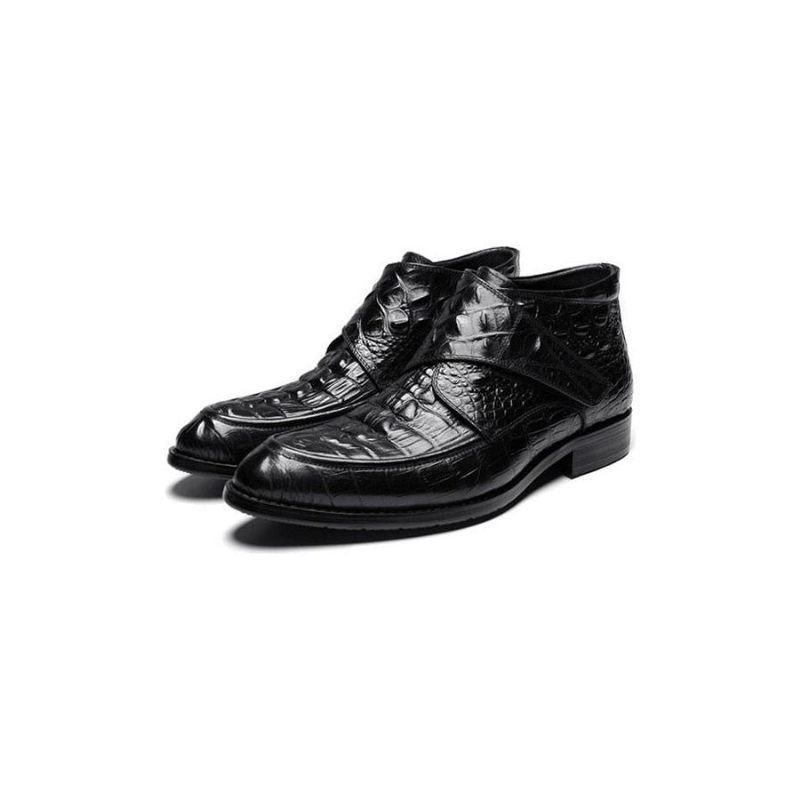 Botas Masculinas Couro Crocodilo Luxo Macias Vinho