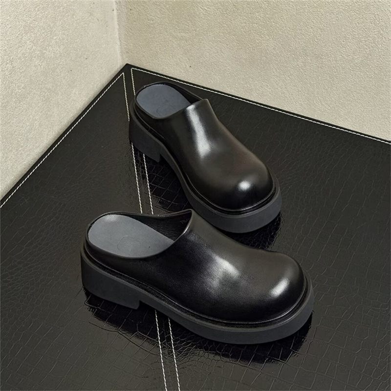 Botas Masculinas Couro Deslizantes - Preto