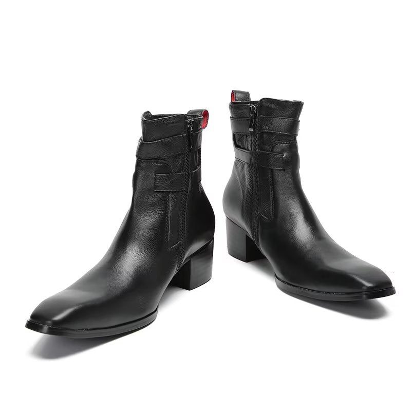 Botas Masculinas Couro Elegantes - Preto