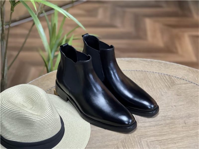 Botas Masculinas Couro Elegantes Para Tornozelo - Preto