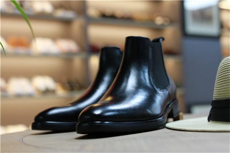 Botas Masculinas Couro Elegantes Para Tornozelo - Preto