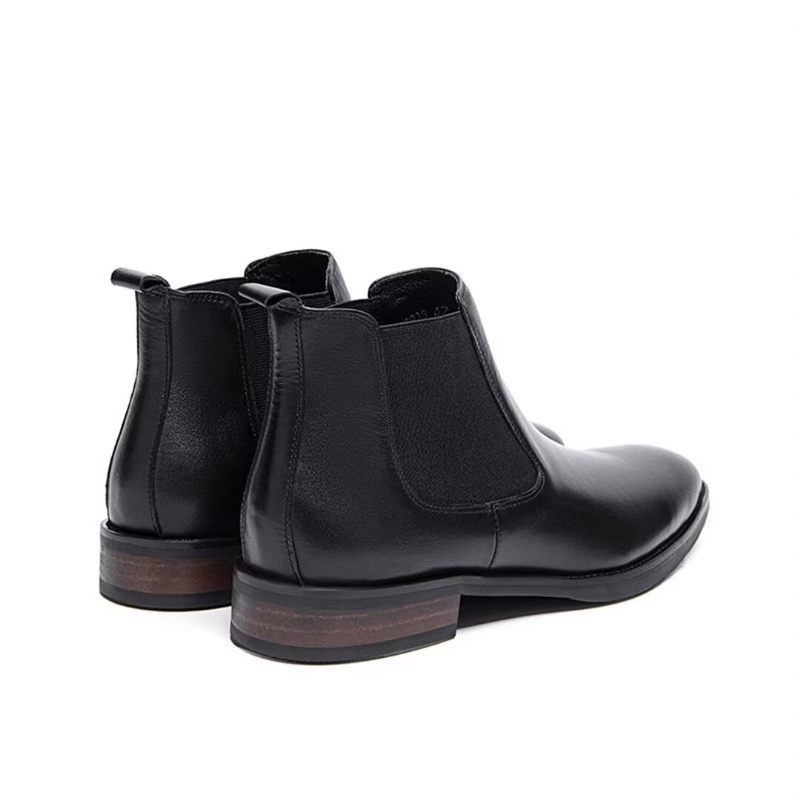 Botas Masculinas Couro Elegantes Para Tornozelo - Preto