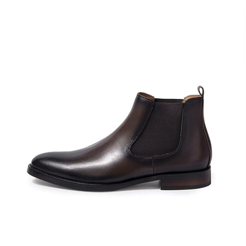 Botas Masculinas Couro Elegantes Para Tornozelo - Café