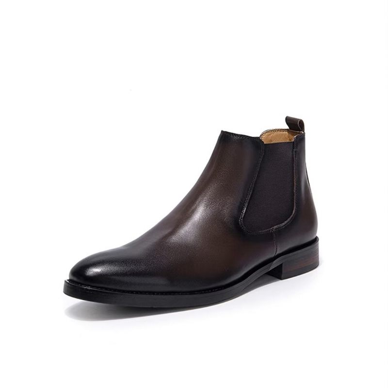 Botas Masculinas Couro Elegantes Para Tornozelo - Café