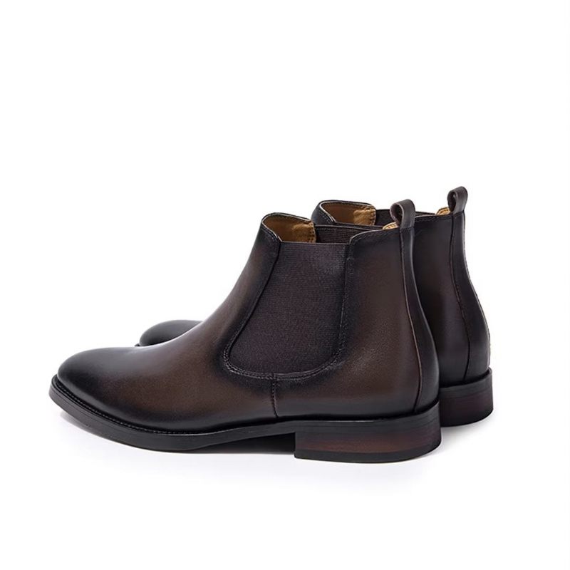 Botas Masculinas Couro Elegantes Para Tornozelo - Café