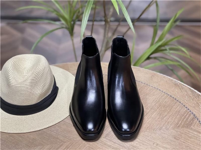 Botas Masculinas Couro Elegantes Para Tornozelo - Preto