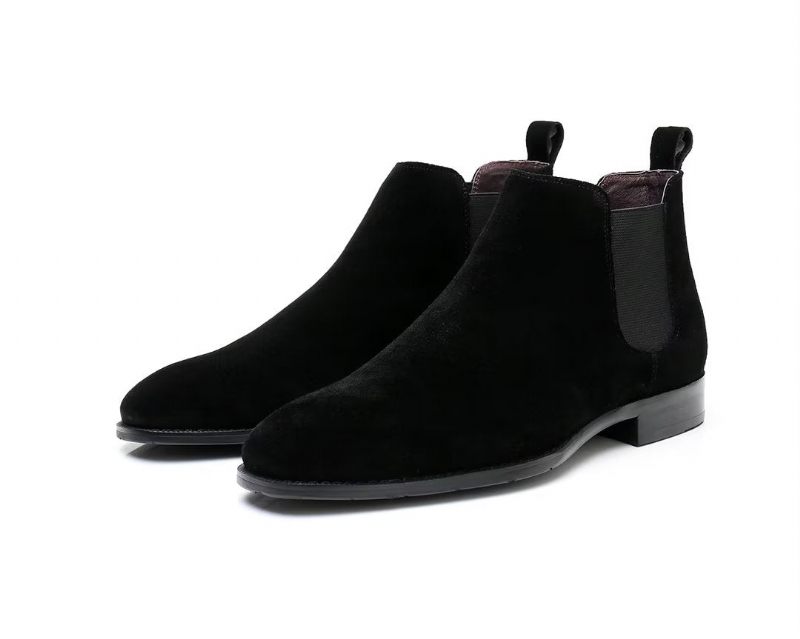 Botas Masculinas Couro Elegantes Para Tornozelo - Preto