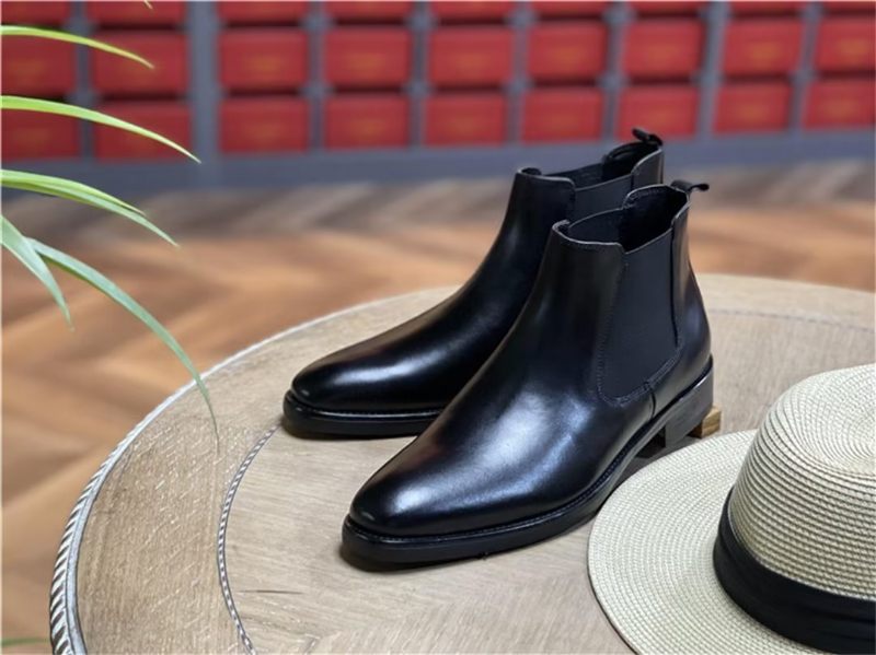 Botas Masculinas Couro Elegantes Para Tornozelo - Preto