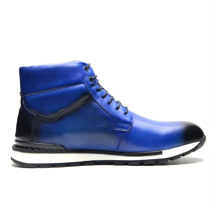 Botas Masculinas Couro Estilo Robusto - Azul