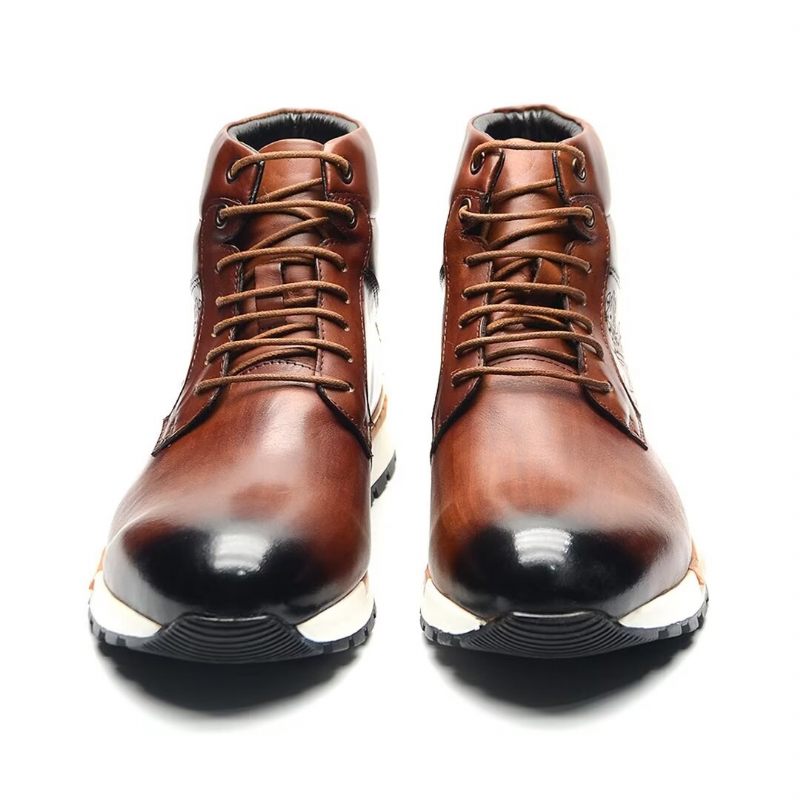 Botas Masculinas Couro Estilo Robusto - Marrom