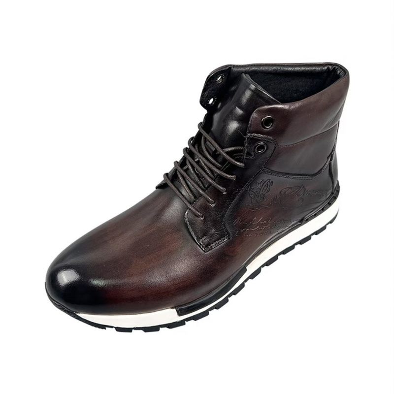 Botas Masculinas Couro Estilo Robusto - Café