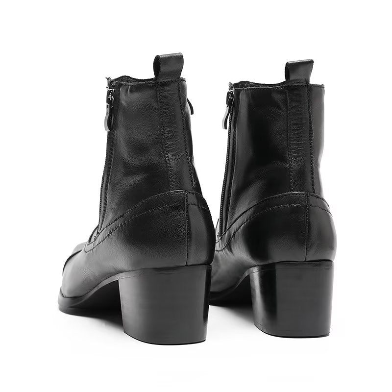 Botas Masculinas Couro Exótico Sociais - Preto