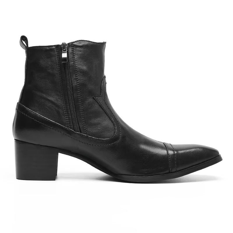 Botas Masculinas Couro Exótico Sociais - Preto