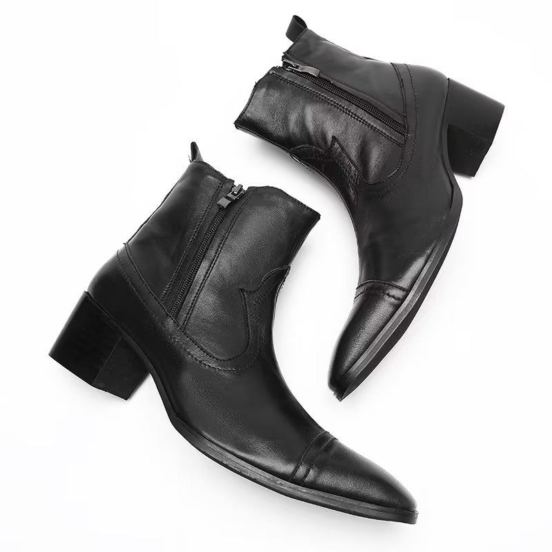 Botas Masculinas Couro Exótico Sociais - Preto