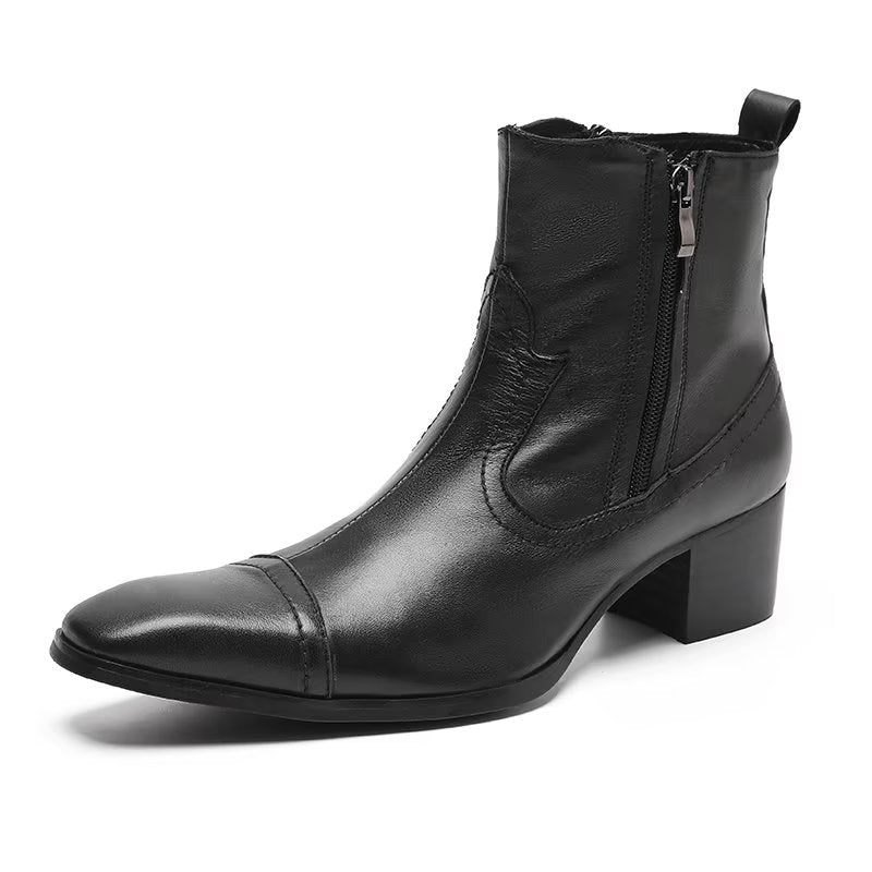 Botas Masculinas Couro Exótico Sociais - Preto