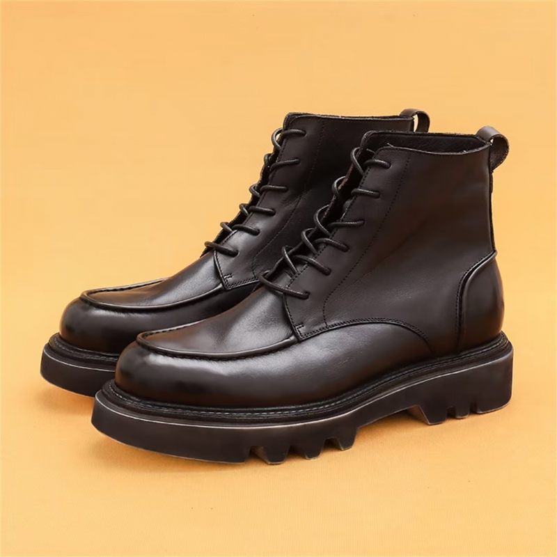 Botas Masculinas Couro Lazer - Preto