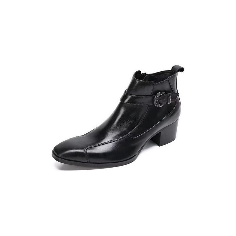 Botas Masculinas Couro Texturizado - Preto