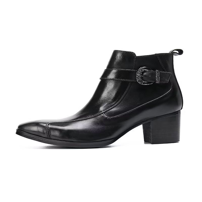 Botas Masculinas Couro Texturizado - Preto