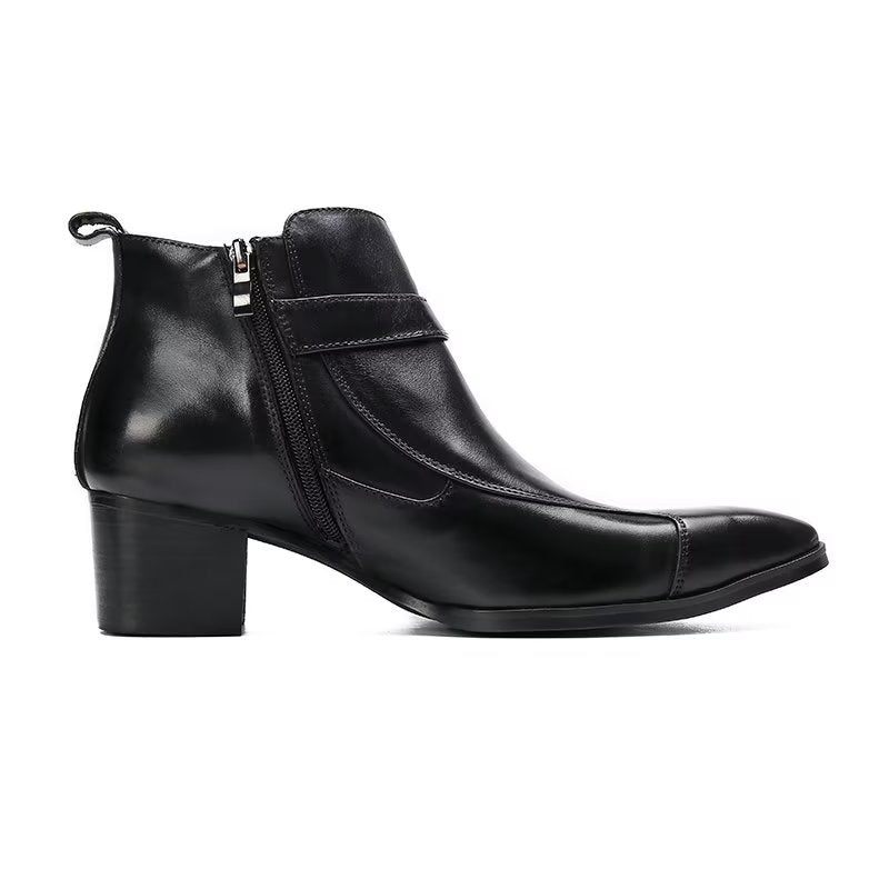 Botas Masculinas Couro Texturizado - Preto