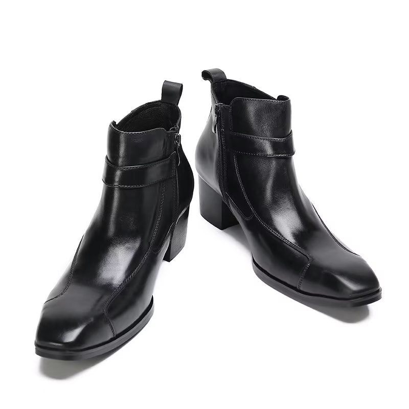 Botas Masculinas Couro Texturizado - Preto