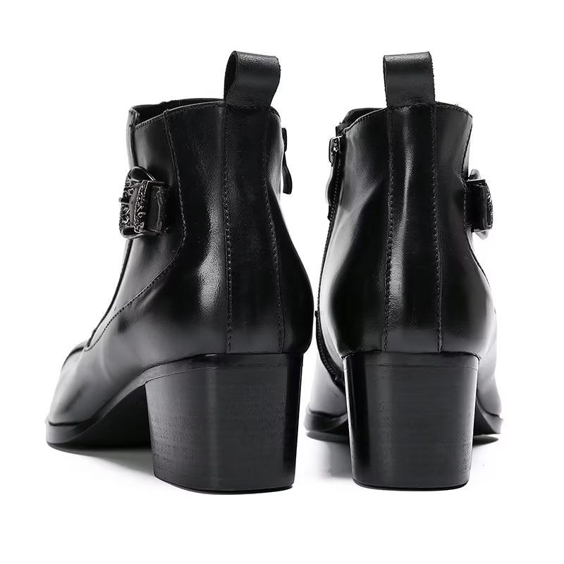 Botas Masculinas Couro Texturizado - Preto