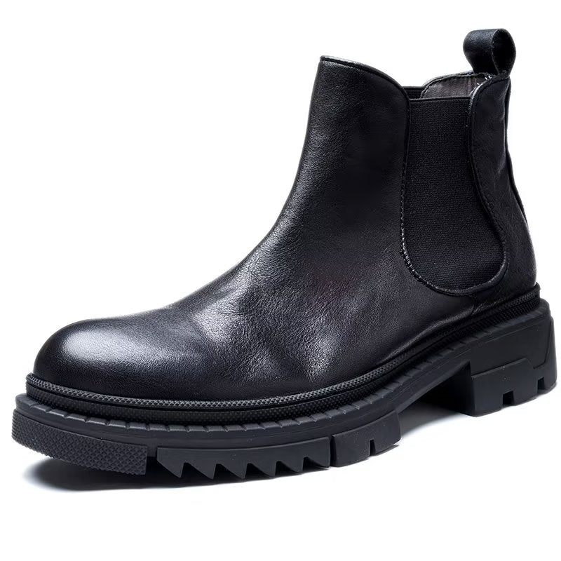 Botas Masculinas Couro Vaca Com Cadarço - Preto