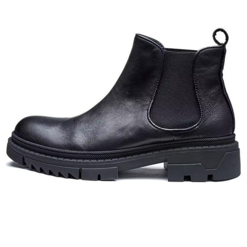 Botas Masculinas Couro Vaca Com Cadarço - Preto