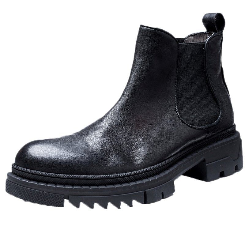 Botas Masculinas Couro Vaca Com Cadarço - Preto