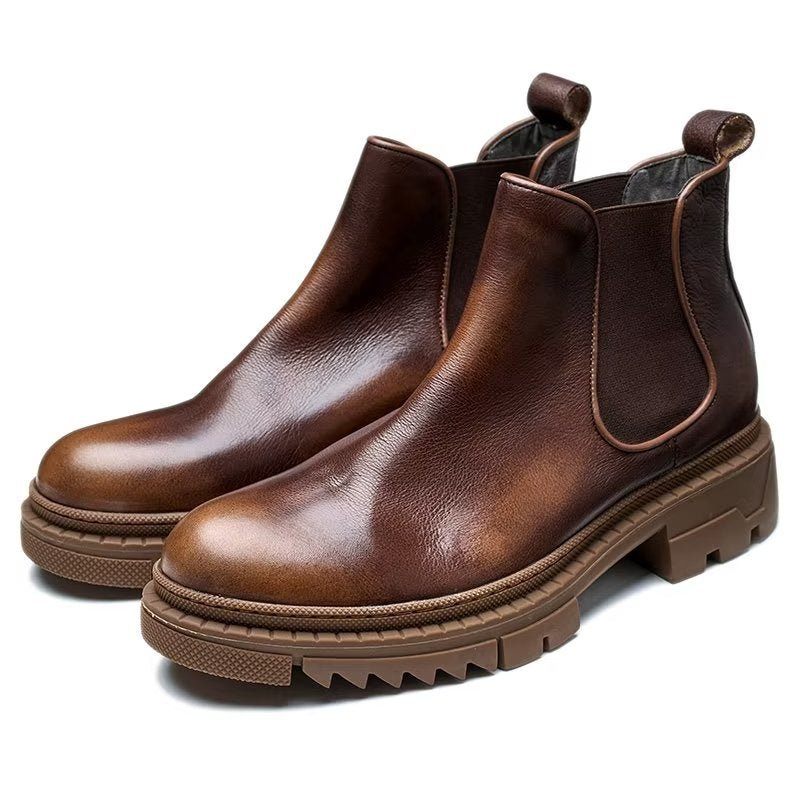 Botas Masculinas Couro Vaca Com Cadarço - Café