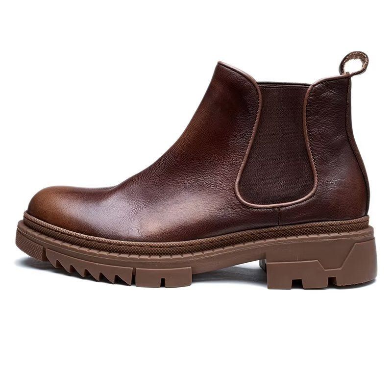 Botas Masculinas Couro Vaca Com Cadarço - Café