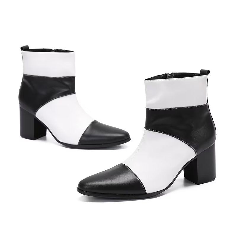 Botas Masculinas Couro Vaca Com Zíper - Branco