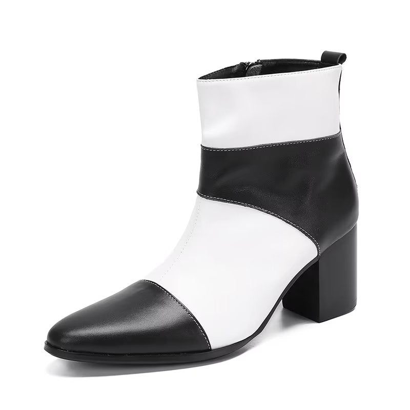 Botas Masculinas Couro Vaca Com Zíper - Branco